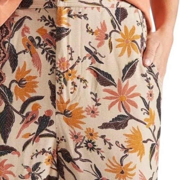 Anthropologie Womens Smocked Balloon Leg Pants Floral Print Size 10 - Picture 3 of 11